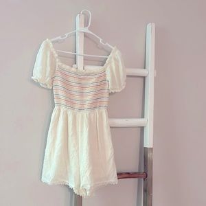 White romper with lace details